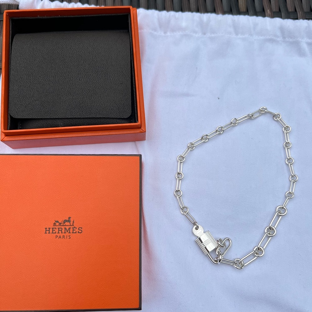 Hermes Silver Kelly Cadenas bracelet, medium model